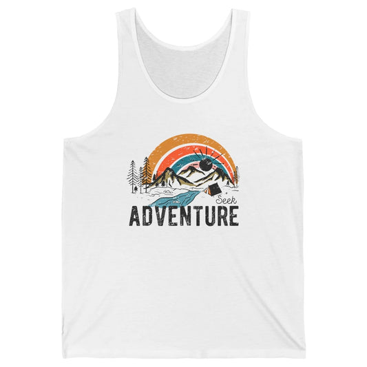 Vintage Mountain Sunrise Seek Adventure Camping Hiking Lover Unisex Jersey Tank