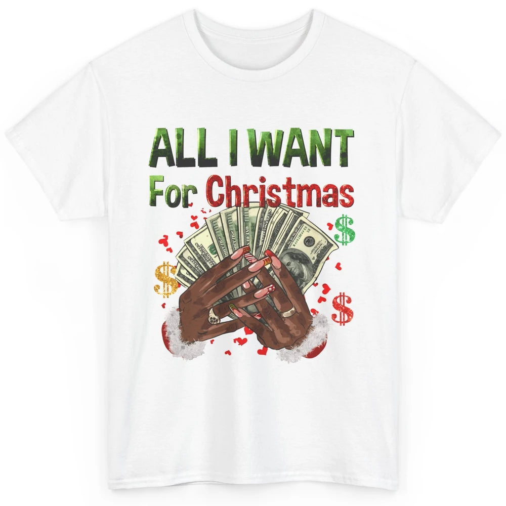 Funny Dollar Sign All I Want For Christmas Is Money Western Classic Unisex T-Shirt