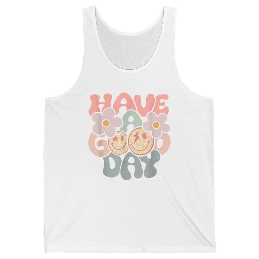 Smiling Face Daisy Have Good Day Retro Positive Motivation Unisex Jersey Tank