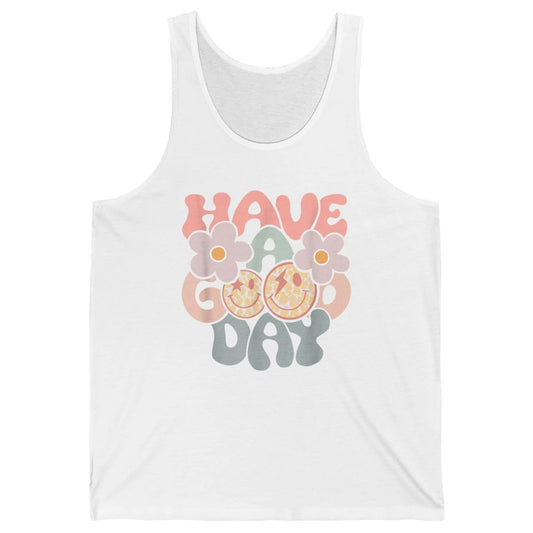 Smiling Face Daisy Have Good Day Retro Positive Motivation Unisex Jersey Tank