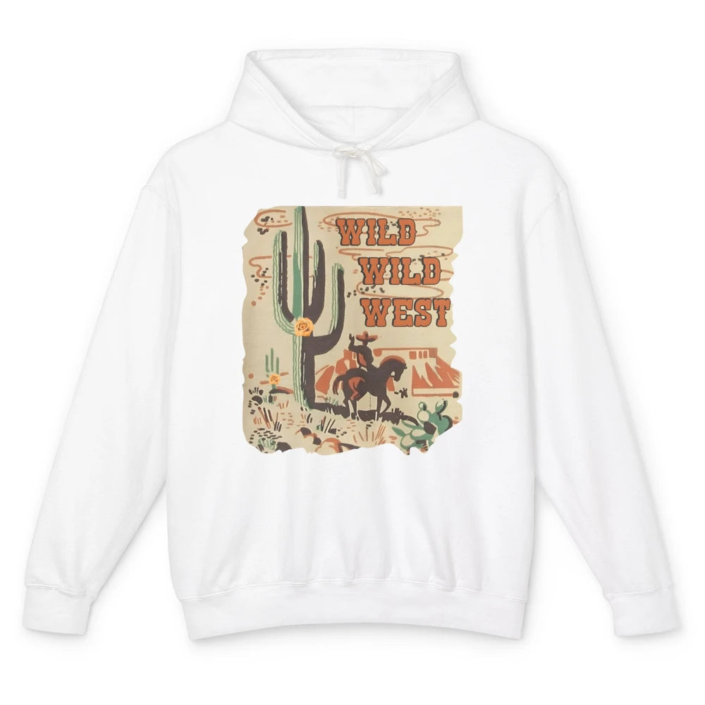 Wild West Cowboy Cactus Rodeo Western Retro Horse Vintage Unisex Lightweight Hoodie