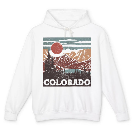 Vintage Colorado Rocky Mountains Boho Colorado Travel Hiking Unisex Lightweight Hoodie