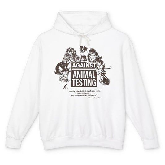 Against Animal Testing Farm Pet Liberation Right Vegan Retro Unisex Lightweight Hoodie