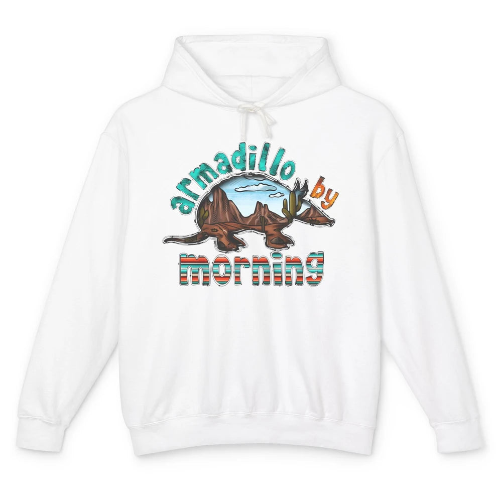 Retro Desert Sunset Armadillo By Morning Western Country Unisex Lightweight Hoodie