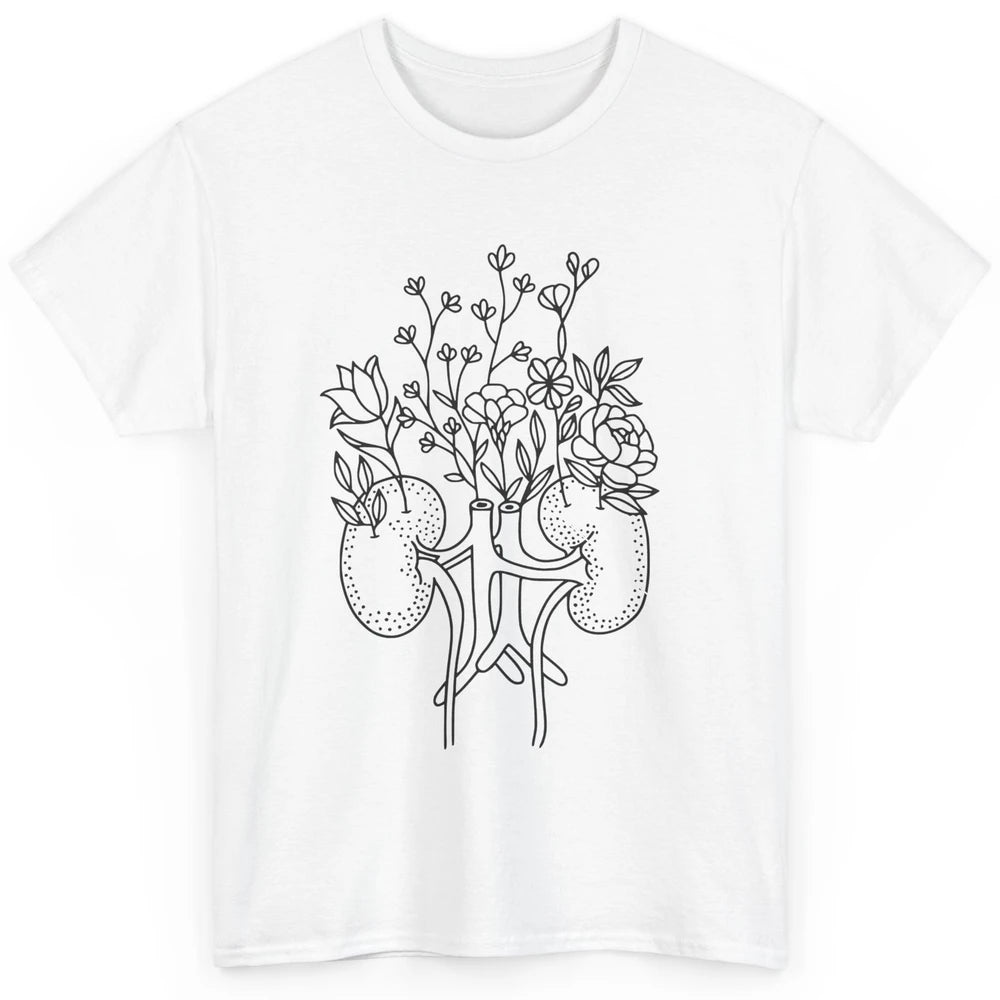 Floral Kidney Anatomy Two Kidneys Human Body Anatomy Classic Unisex T-Shirt