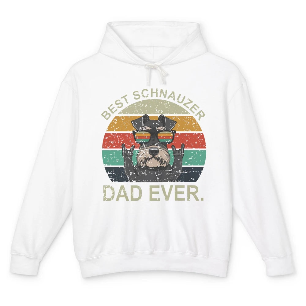 Vintage Sunset Best Schnauzer Dad Ever Father's Day Unisex Lightweight Hoodie