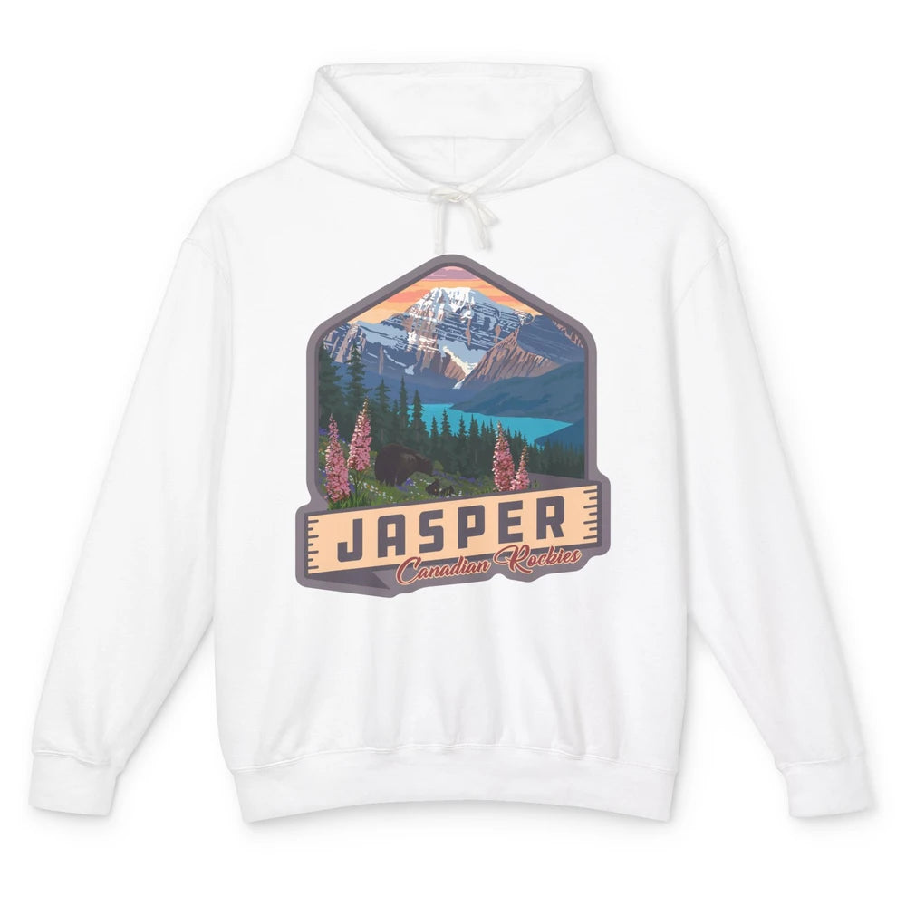 Jasper National Park Canadian Rockies US Parks Camping Unisex Lightweight Hoodie