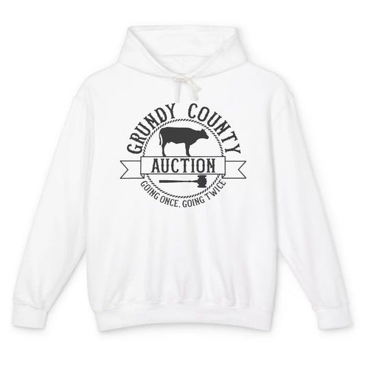 Retro Cow Cattle Grundy County Auction Western Country Farm Unisex Lightweight Hoodie