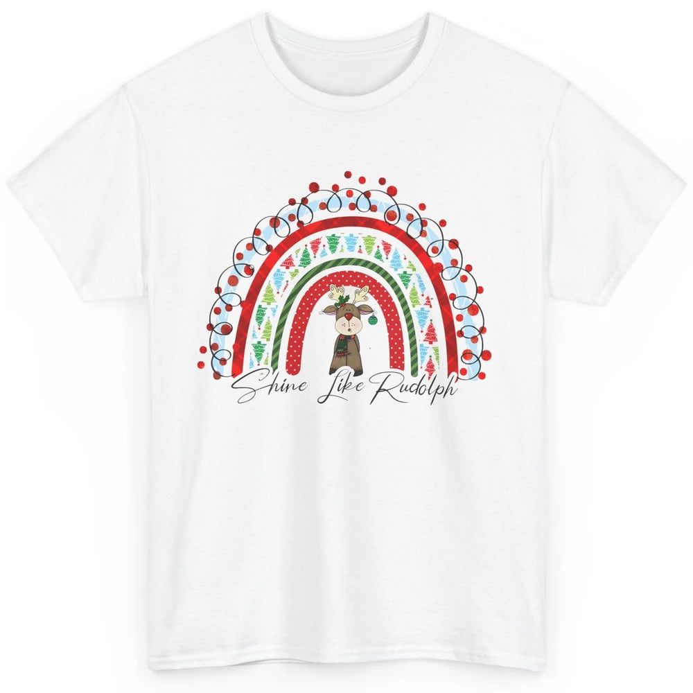 Boho Christmas Tree Rainbow Shine Like Reindeer Christmas Classic Unisex T-Shirt