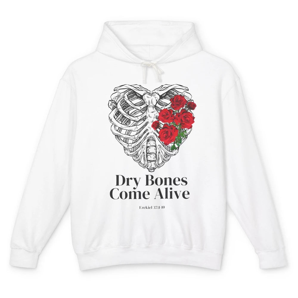 Floral Rib Cage Dry Bones Come Alive Bible Verse Christian Unisex Lightweight Hoodie