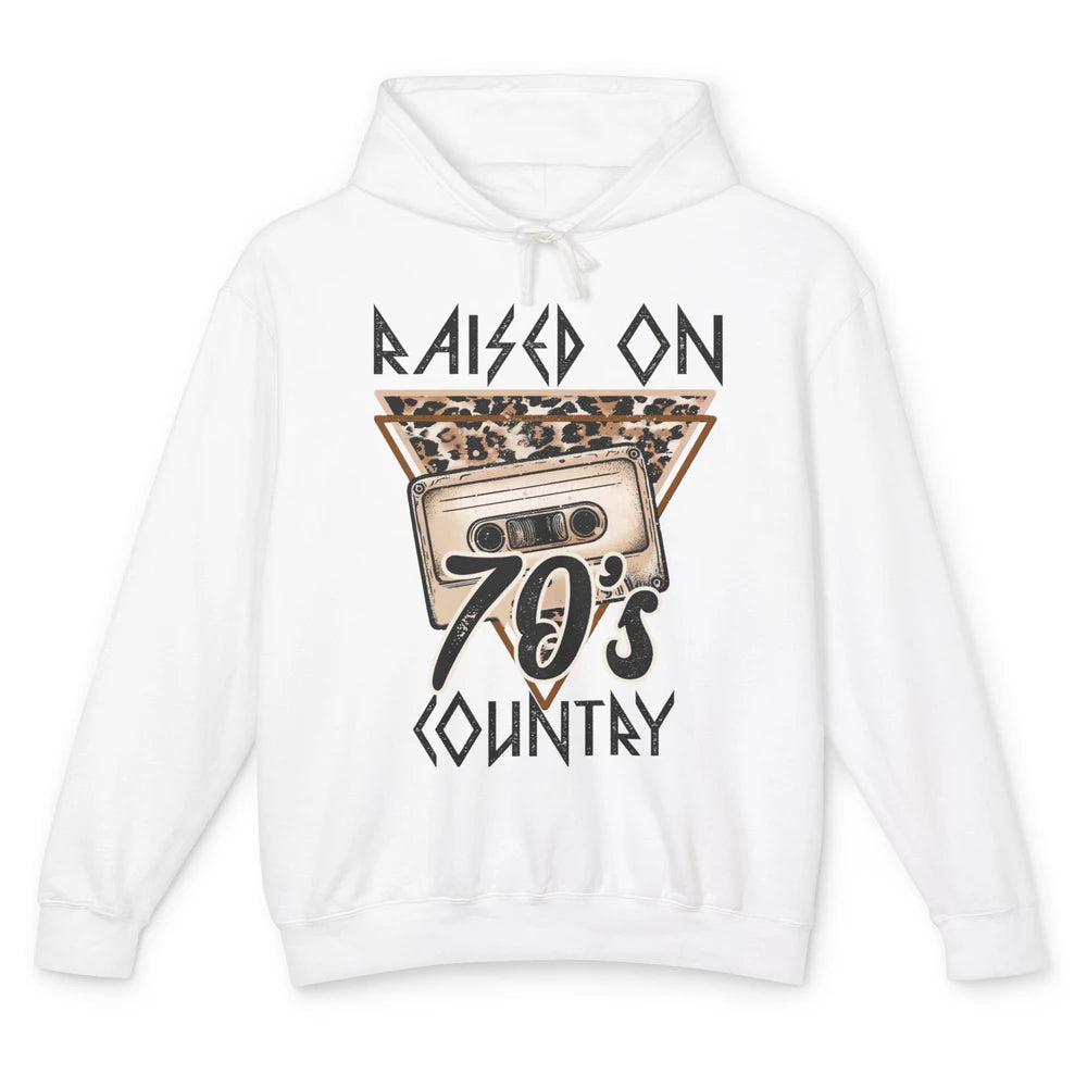 Leopard Tape Raised On 70s Country Western Country 90s Music Unisex Lightweight Hoodie