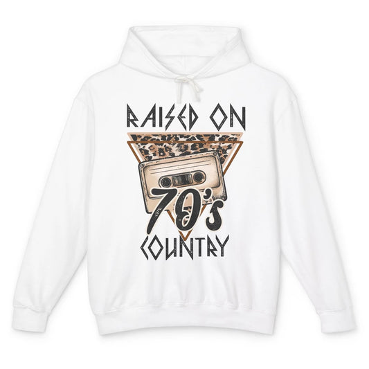 Leopard Tape Raised On 70s Country Western Country 90s Music Unisex Lightweight Hoodie