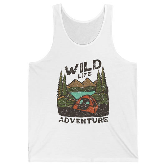 Wild Life Adventure Camping Mountain Wilderness Campfire Unisex Jersey Tank