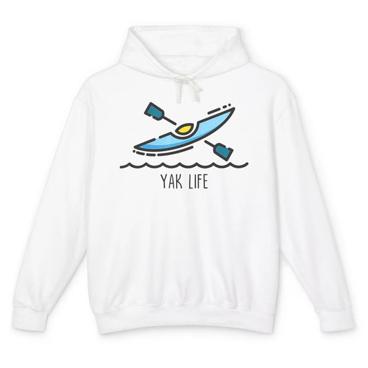 Yak Life Sunset Kayak Kayaking Retro 70s Paddling Outdoor Unisex Lightweight Hoodie