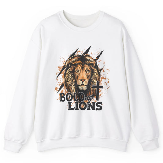 Bold As Lion Of Judah Bible Verse Christian Faith Religious Unisex Crewneck Sweatshirt