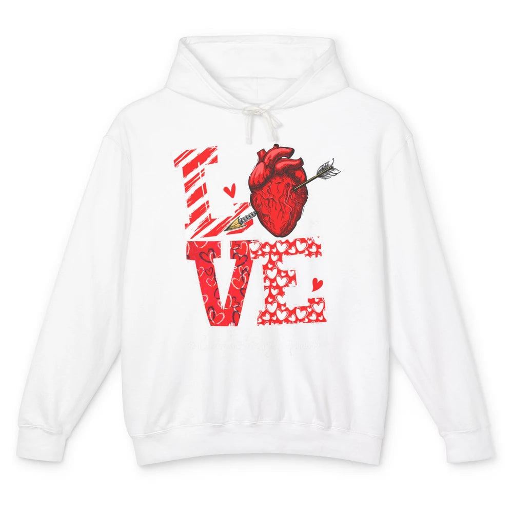 Love Cardiology Cardiologist Cardiac Nurse Valentine Day Unisex Lightweight Hoodie