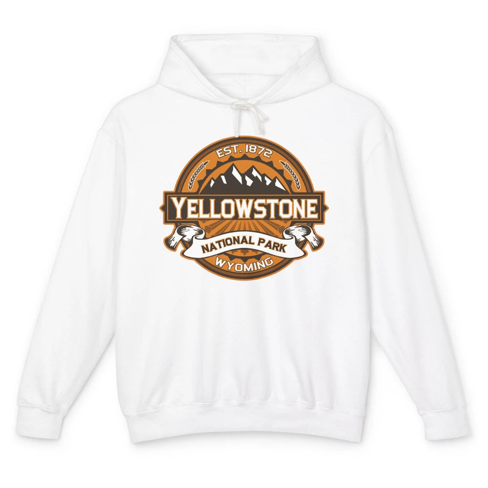 Yellowstone National Park Wyoming Golden Mountains Vintage Unisex Lightweight Hoodie