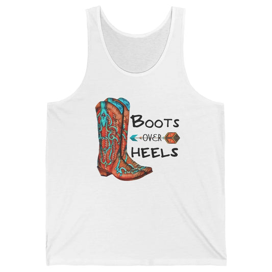 Western Cowgirl Boots Over Heels Cowboy Boots Country Girl Unisex Jersey Tank