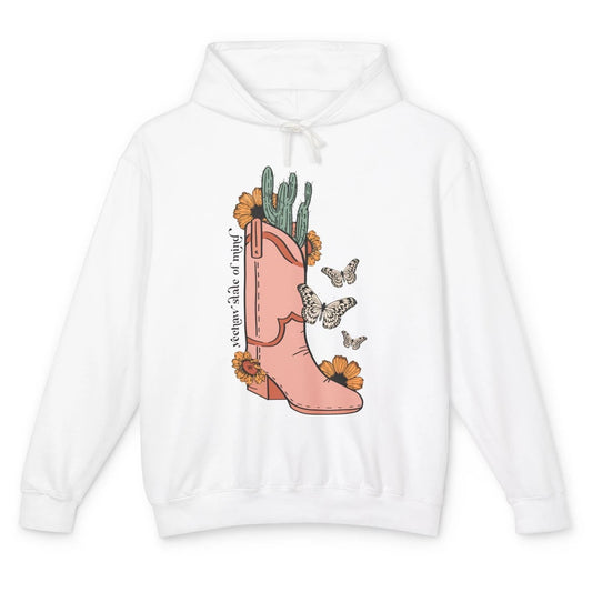 Yeehaw State of Mind Western Cowgirl Boot Desert Sunflower Unisex Lightweight Hoodie