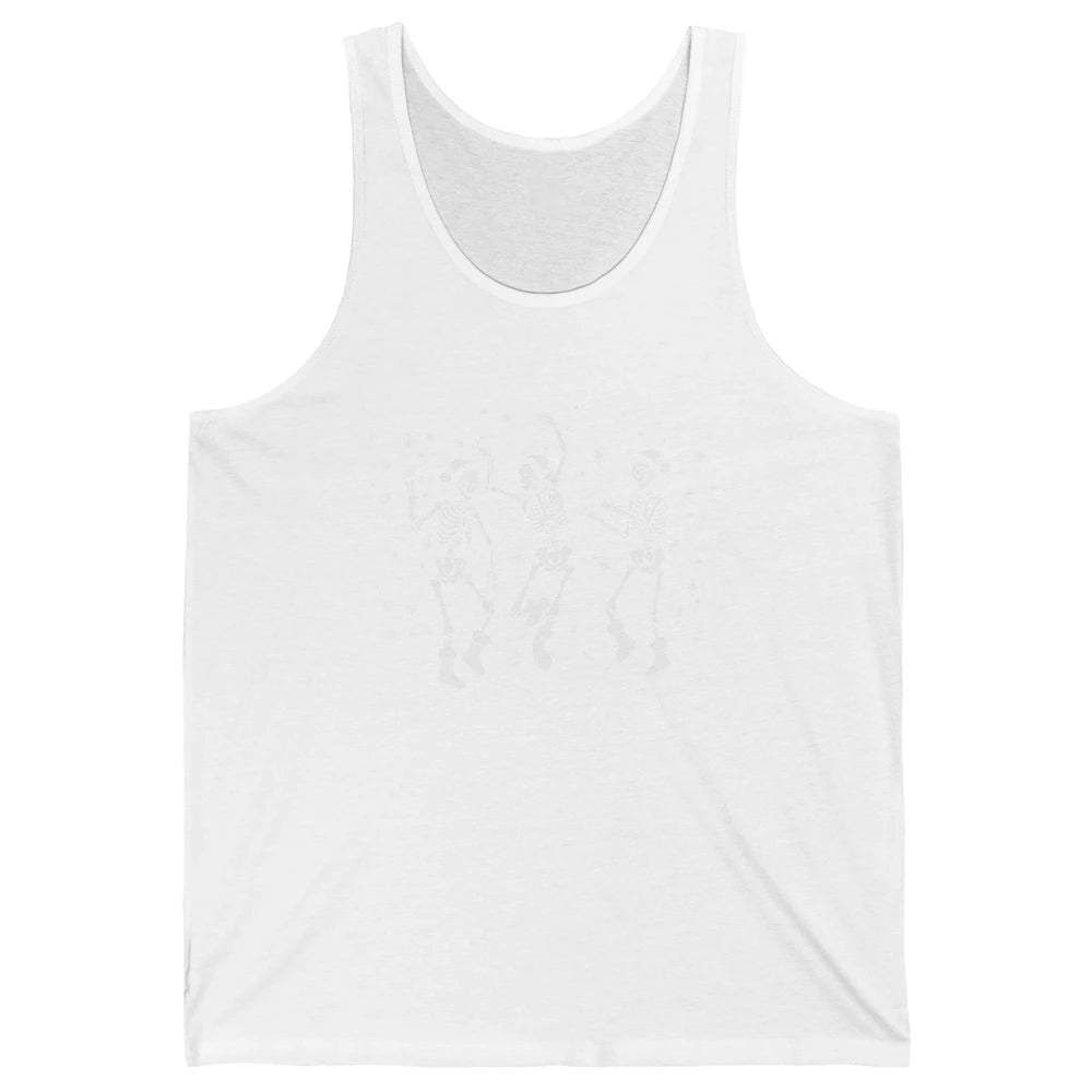 Funny Skeleton Christmas Dancing Snowflakes Santa Skeleton Unisex Jersey Tank