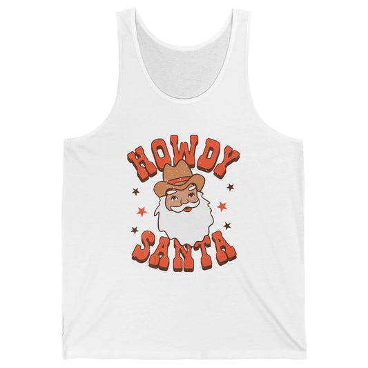 Howdy Santa Claus Western Cowboy Merry Christmas Retro Xmas Unisex Jersey Tank