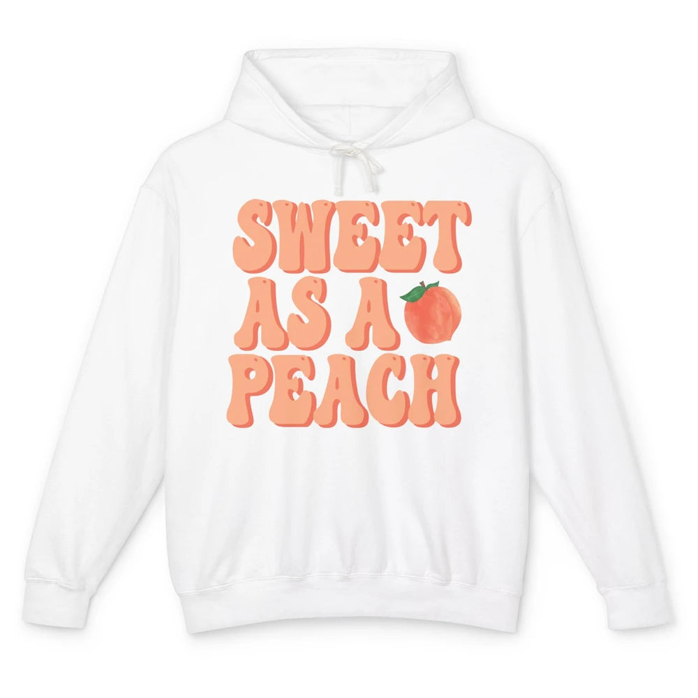 Sweet As A Peach Retro 70s Peachy Summer Fruit Peach Lovers Unisex Lightweight Hoodie