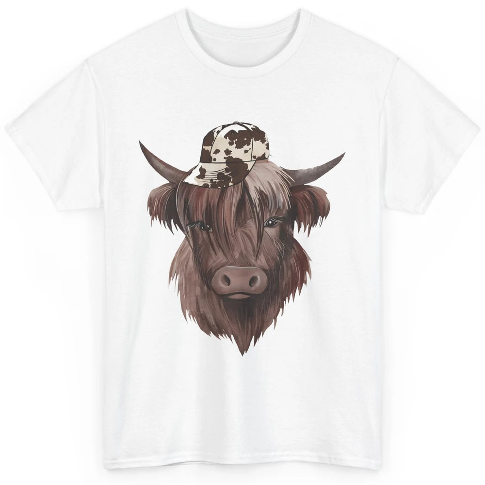 Funny Bull Cow With Hat Leopard Western Country Highland Cow Classic Unisex T-Shirt