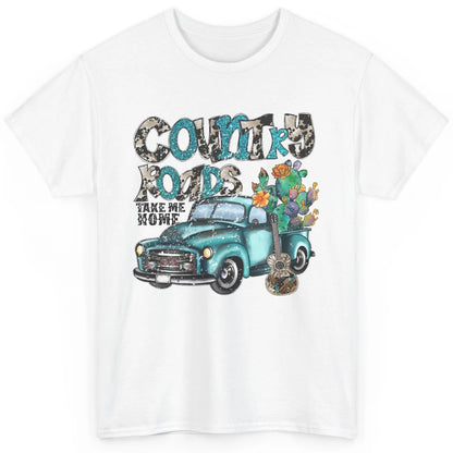 Cowhide Cactus Truck Country Roads Take Me Home Western Girl Classic Unisex T-Shirt