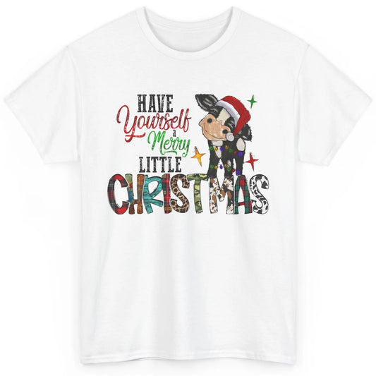 Cow Santa Have Yourself Merry Little Christmas Western Xmas Classic Unisex T-Shirt