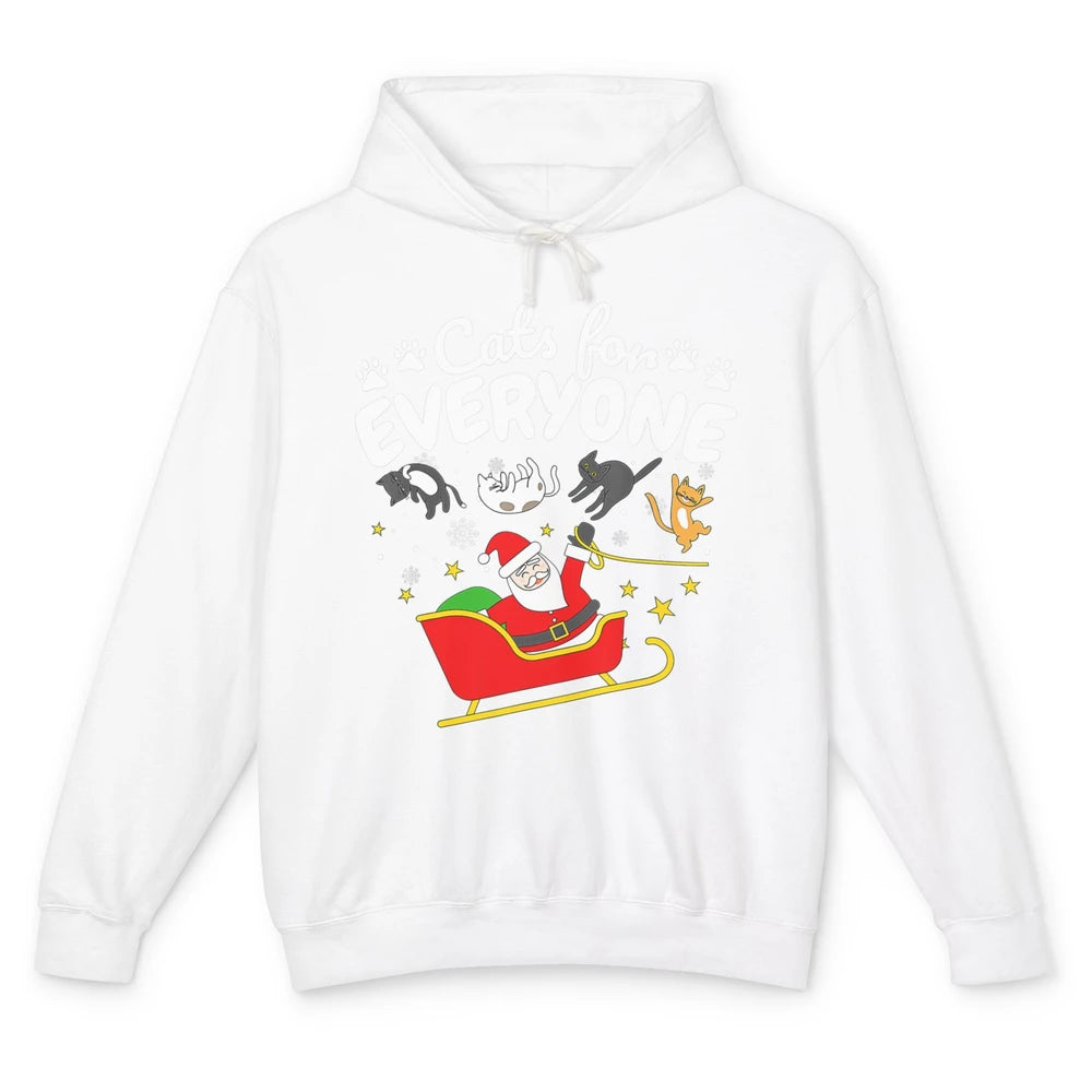 Merry Christmas Funny Cat For Everyone Santa Claus Reindeer Unisex Lightweight Hoodie