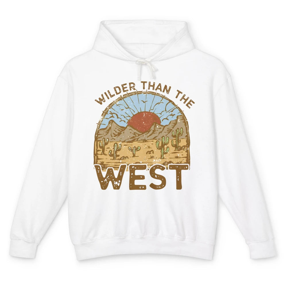 Retro Desert Sunrise Wilder Than The West Western Country Unisex Lightweight Hoodie