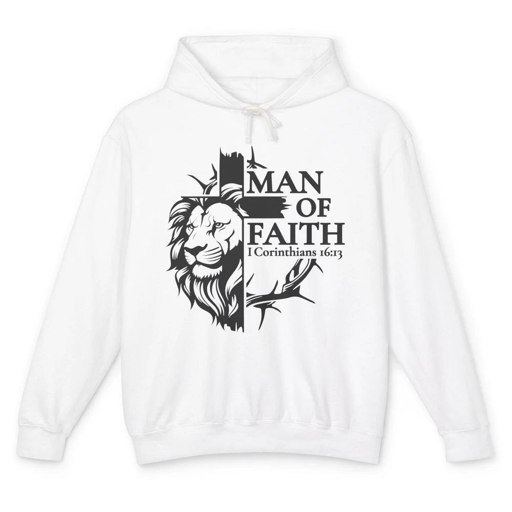 Yeshua Lion Of Judah Man Of Faith Bible Christian Religious Unisex Lightweight Hoodie