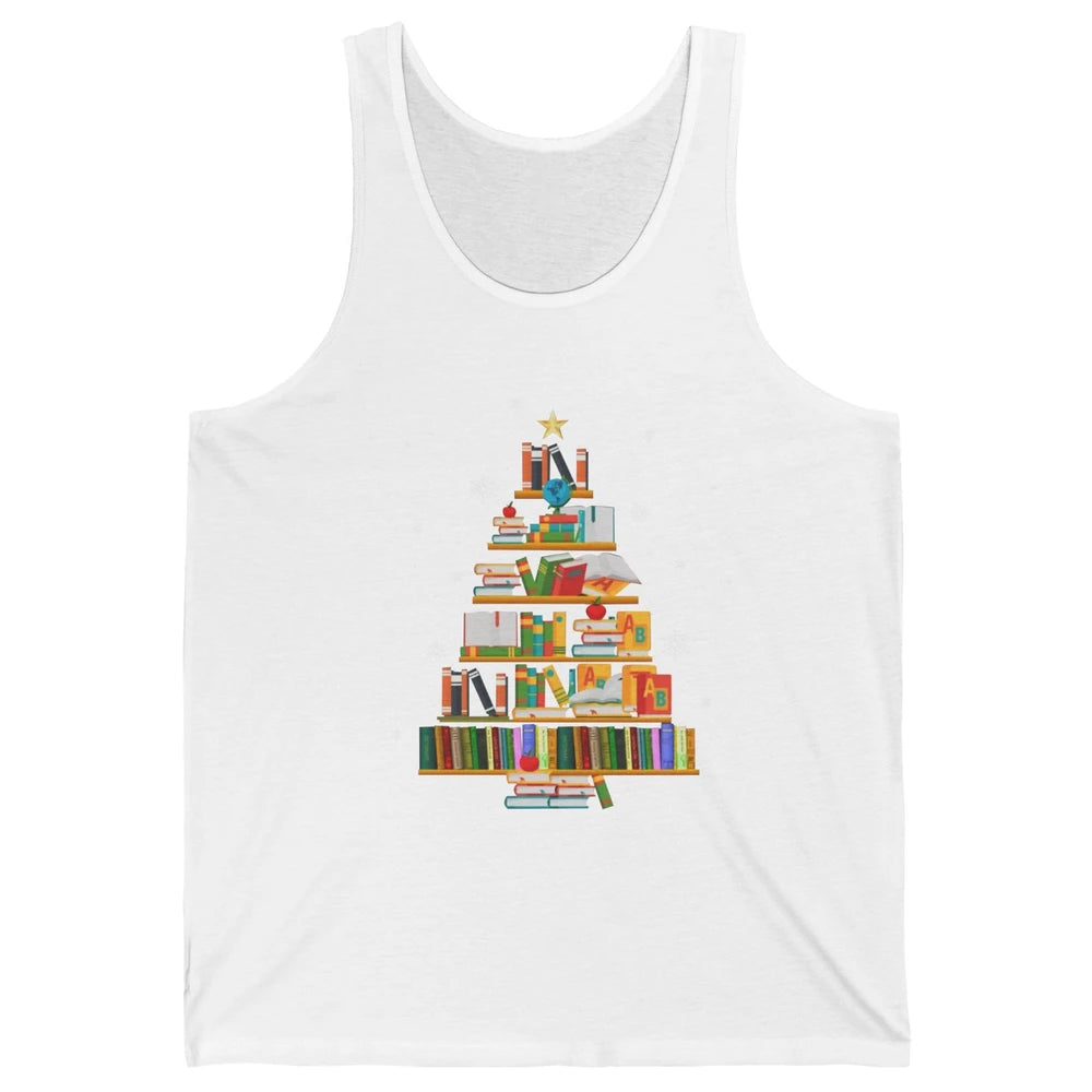 Funny Book Christmas Tree Book Reading Lovers Chritmas Gift Unisex Jersey Tank