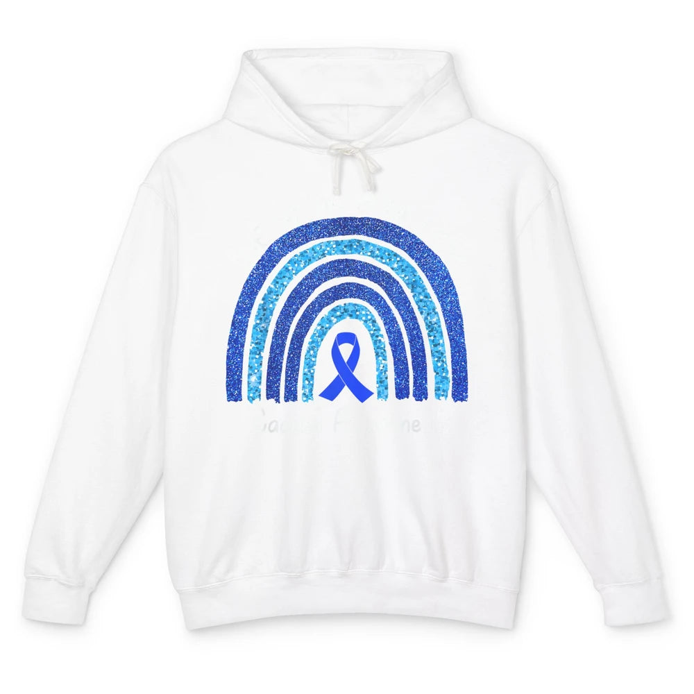 We Wear Blue Rainbow For Cadasil Awareness Month Blue Ribbon Unisex Lightweight Hoodie