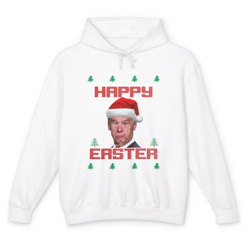 Funny Joe Biden Happy Easter Christmas Anti Joe Liberals Unisex Lightweight Hoodie