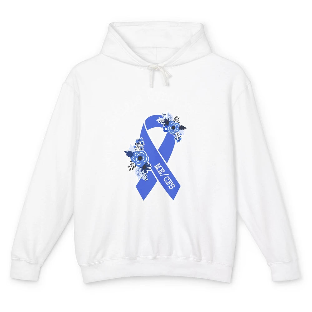 ME/CFS Chronic Fatigue Syndrome Awareness Floral Blue Ribbon Unisex Lightweight Hoodie