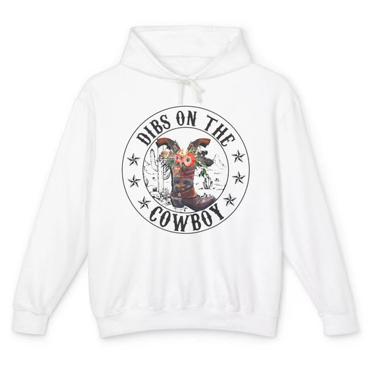 Retro Cowboy Boots Dibs On The Cowboy Western Country Girl Unisex Lightweight Hoodie