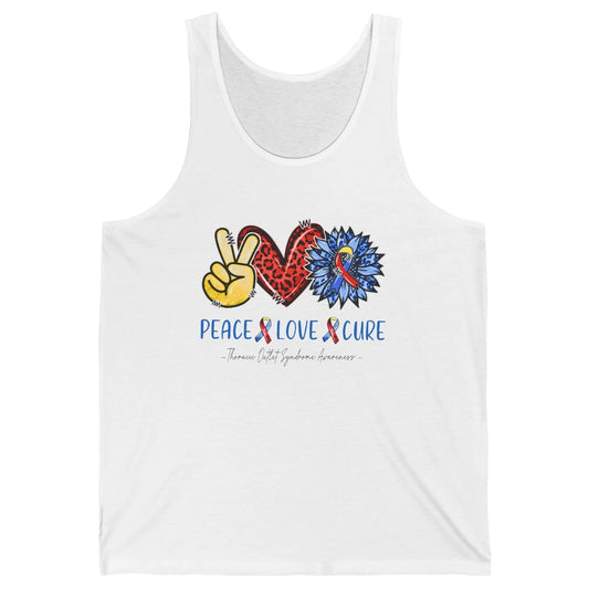 Thoracic Outlet Syndrome Awareness Peace Love Cure Sunflower Unisex Jersey Tank