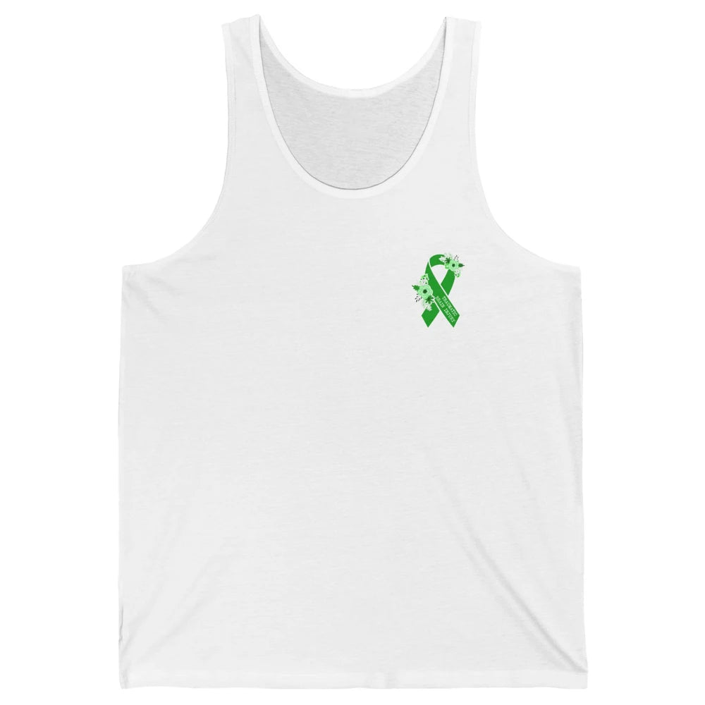 Traumatic Brain Injury Awareness Floral Green Ribbon TBI Unisex Jersey Tank