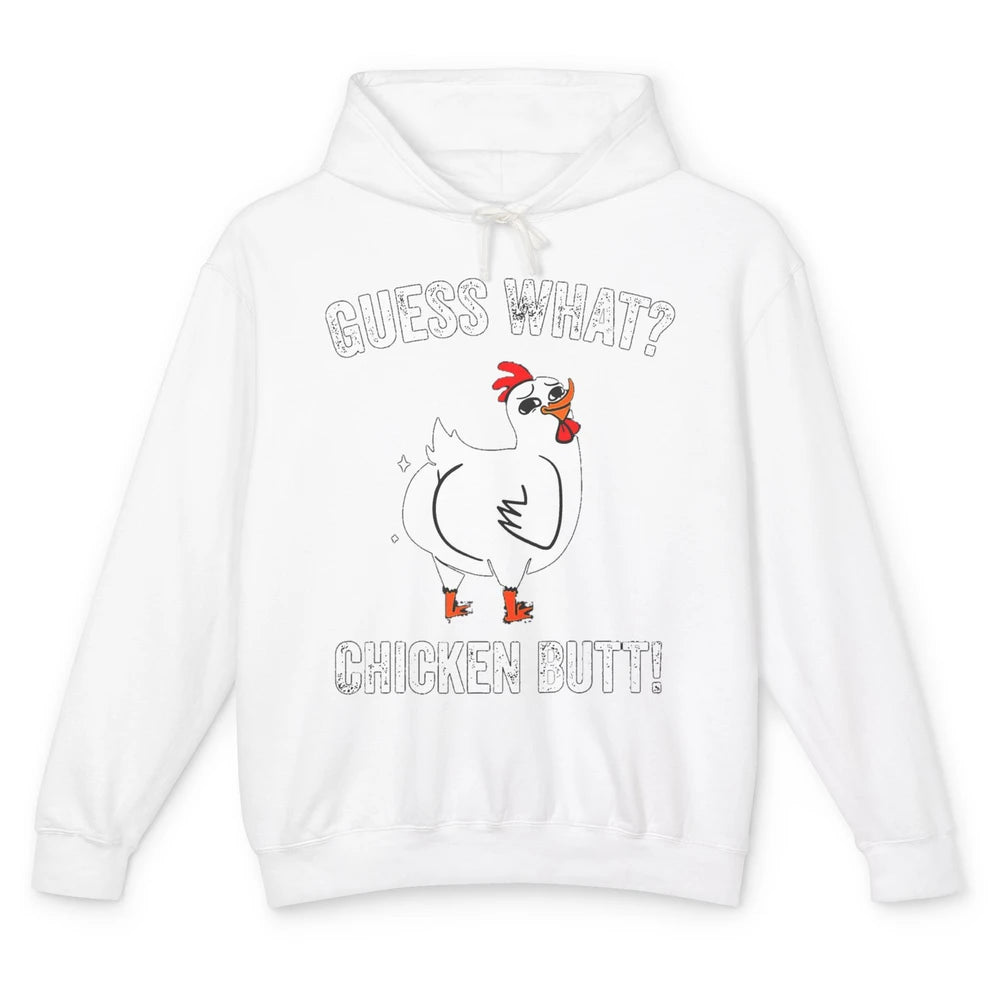 Funny Chicken Butt Cute Rooster Guess What Farm Animal Pet Unisex Lightweight Hoodie