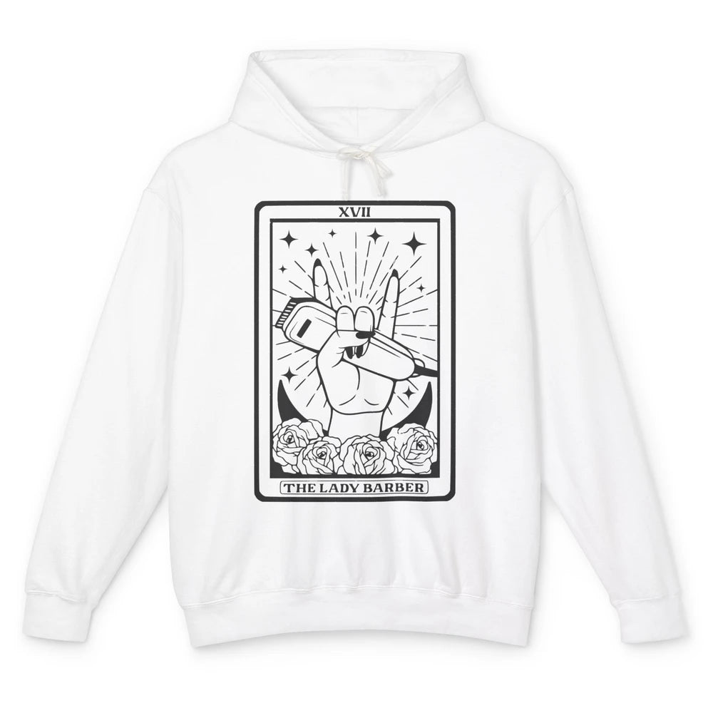 Hairstylist Lady Barber Tarot Card Hairdresser Beautician Unisex Lightweight Hoodie