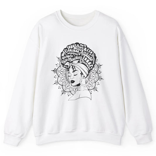 Afro Melanin Woman Turban Hair Quotes African American Woman Unisex Crewneck Sweatshirt