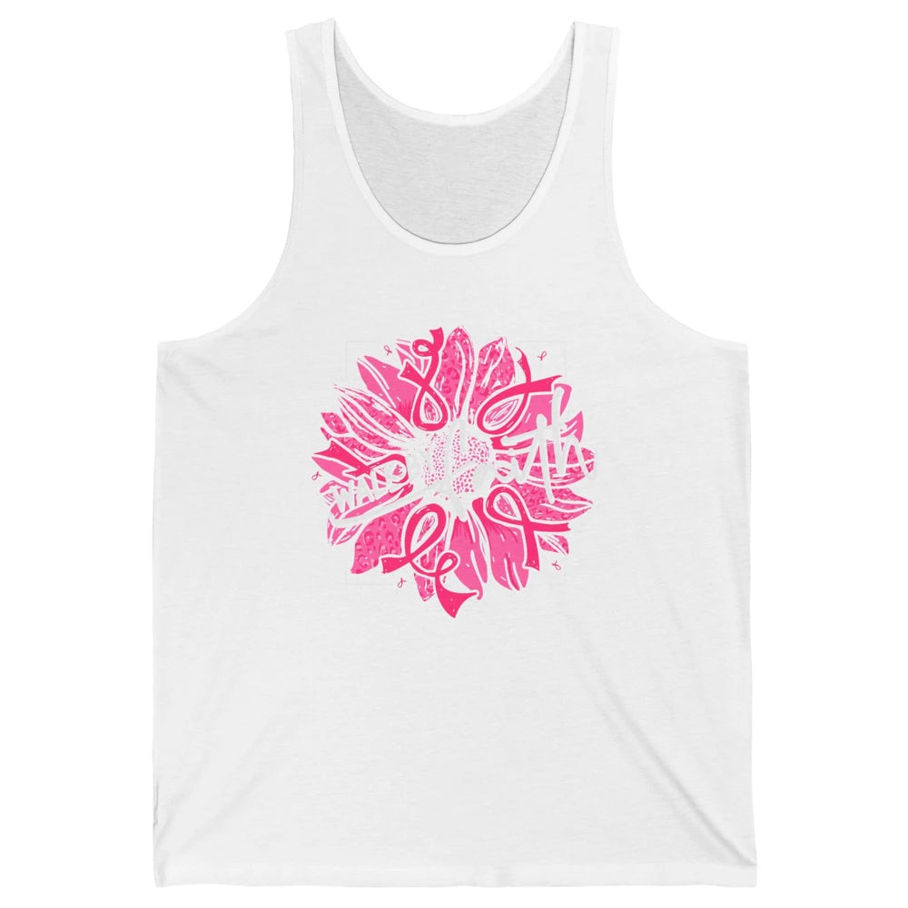 Walk By Faith Breast Cancer Awareness Pink Ribbon Sunflower Unisex Jersey Tank