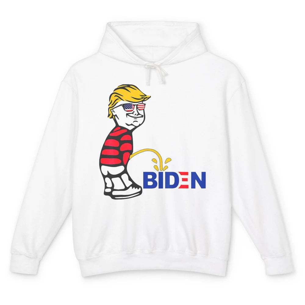 Funny Anti Joe Biden Vote Donald Trump 2024 Patriotic Humor Unisex Lightweight Hoodie