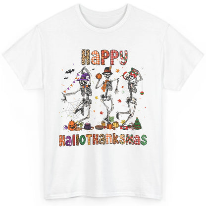 Funny Dancing Skeleton Happy Hallo-thank-mas Fall Pumpkin Classic Unisex T-Shirt