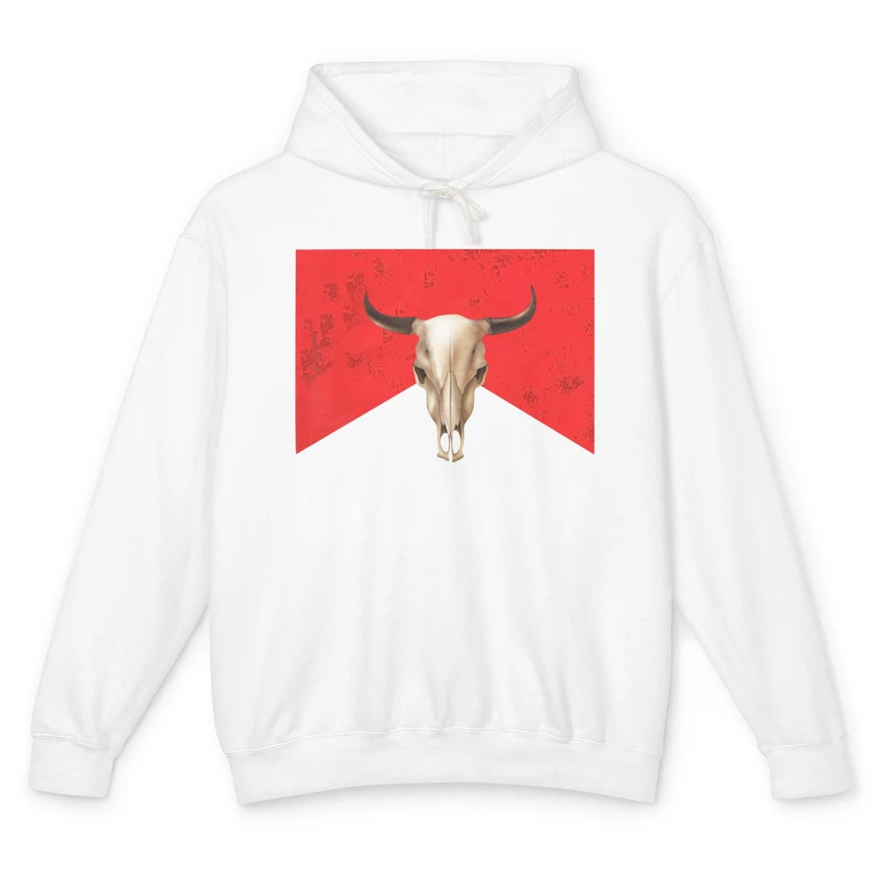 Boho Bull Skull Cow Print Oklahoma Smokeshow Western Country Unisex Lightweight Hoodie