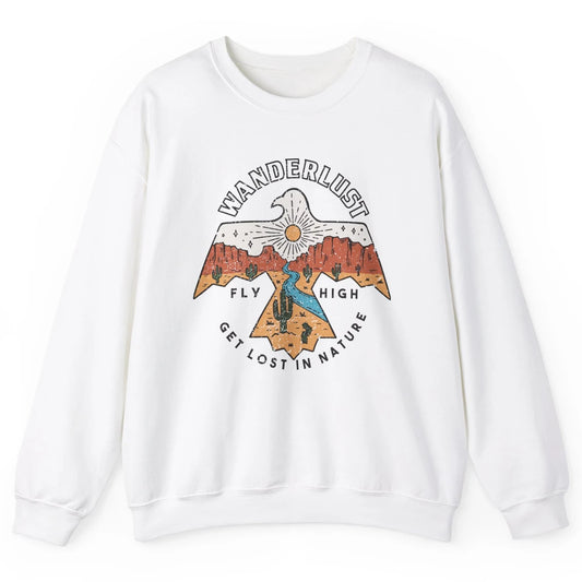 Vintage Eagle Desert Wanderlust Get Lost In Nature Outdoor Unisex Crewneck Sweatshirt