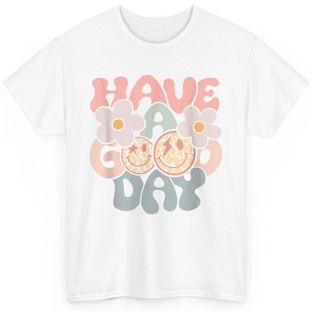 Smiling Face Daisy Have Good Day Retro Positive Motivation Classic Unisex T-Shirt