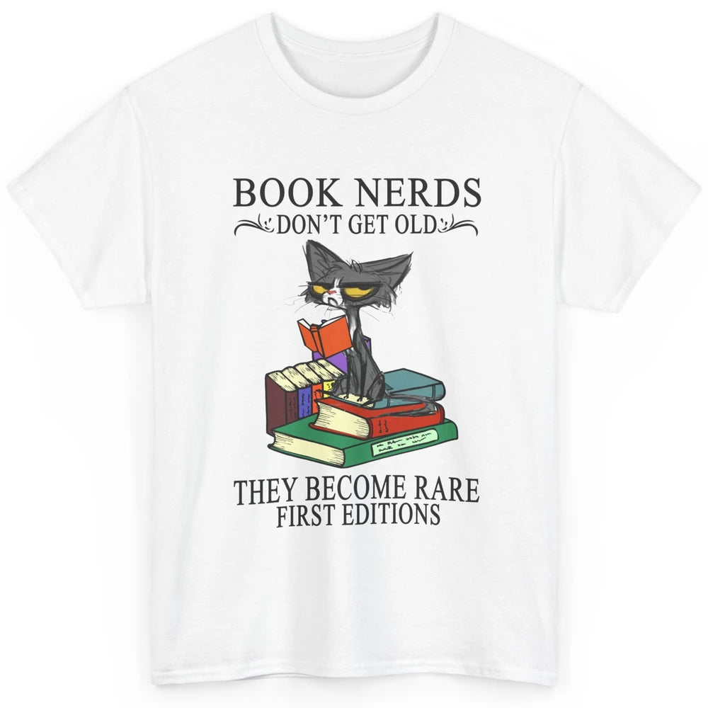 Cat Book Nerds Don't Get Old They Become Rare Reading Lovers Classic Unisex T-Shirt