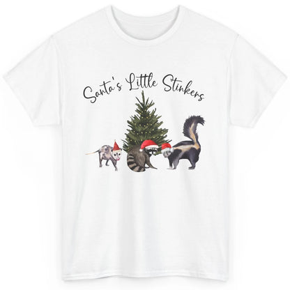 Funny Santa's Little Stinkers Christmas Raccoon Opossum Classic Unisex T-Shirt